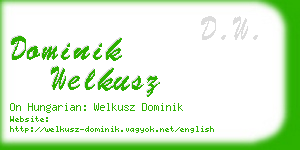 dominik welkusz business card